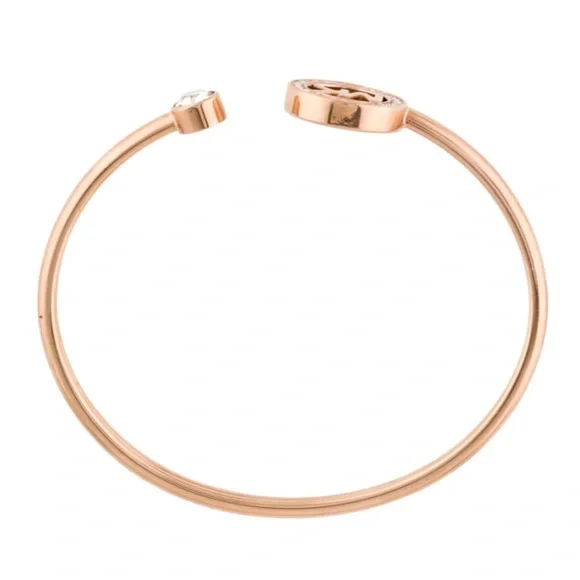 MICHAEL KORS • Rose Gold Logo Fulton Cuff Bracelet